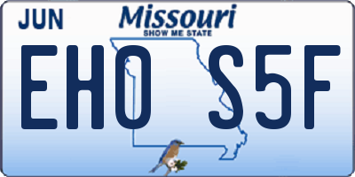 MO license plate EH0S5F