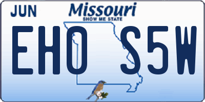 MO license plate EH0S5W