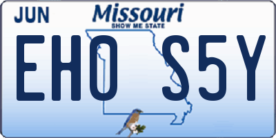 MO license plate EH0S5Y