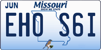 MO license plate EH0S6I