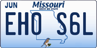 MO license plate EH0S6L