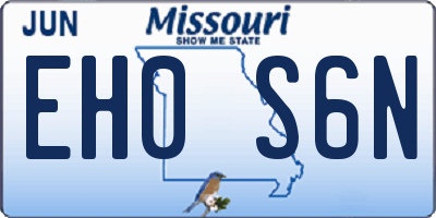 MO license plate EH0S6N