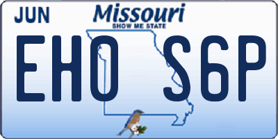 MO license plate EH0S6P