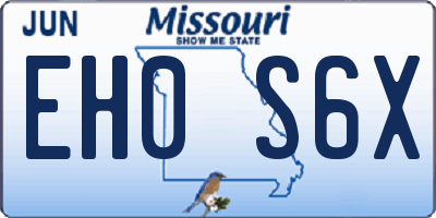 MO license plate EH0S6X