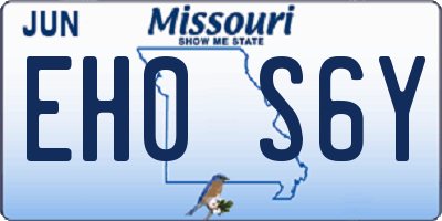 MO license plate EH0S6Y