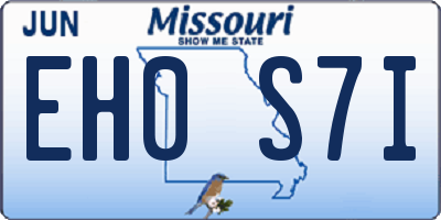 MO license plate EH0S7I