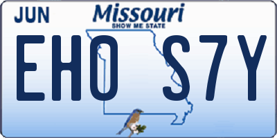 MO license plate EH0S7Y