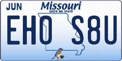 MO license plate EH0S8U