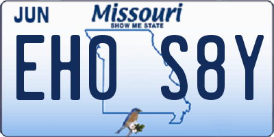 MO license plate EH0S8Y