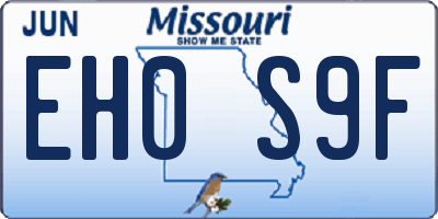 MO license plate EH0S9F
