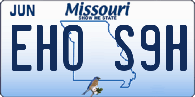 MO license plate EH0S9H