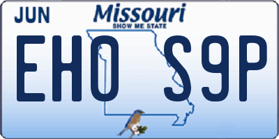 MO license plate EH0S9P