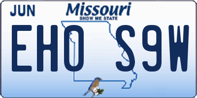 MO license plate EH0S9W