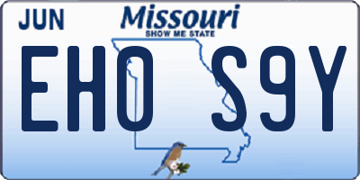 MO license plate EH0S9Y
