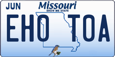 MO license plate EH0T0A