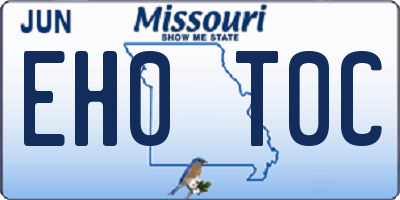 MO license plate EH0T0C