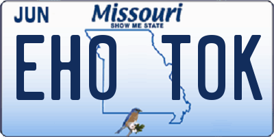 MO license plate EH0T0K