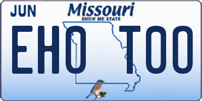 MO license plate EH0T0O
