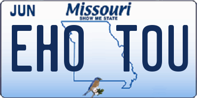 MO license plate EH0T0U