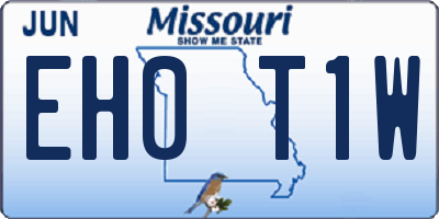 MO license plate EH0T1W