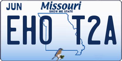 MO license plate EH0T2A