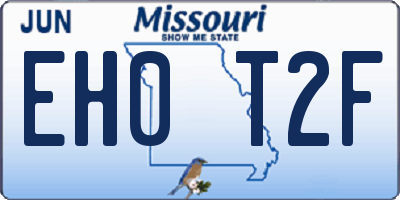 MO license plate EH0T2F