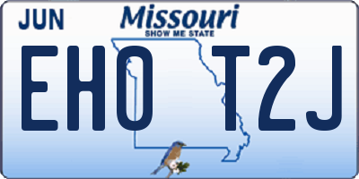 MO license plate EH0T2J