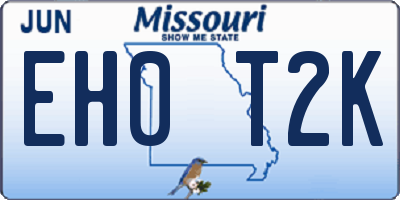 MO license plate EH0T2K