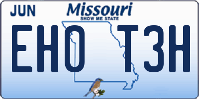 MO license plate EH0T3H