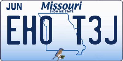 MO license plate EH0T3J