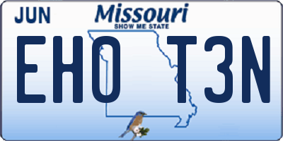 MO license plate EH0T3N