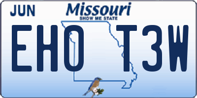 MO license plate EH0T3W