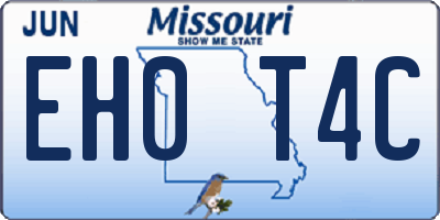 MO license plate EH0T4C