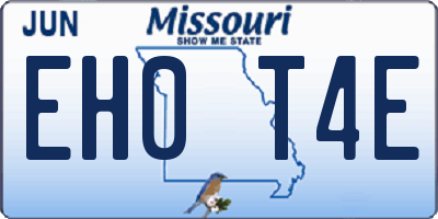 MO license plate EH0T4E