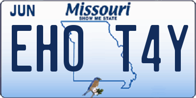 MO license plate EH0T4Y