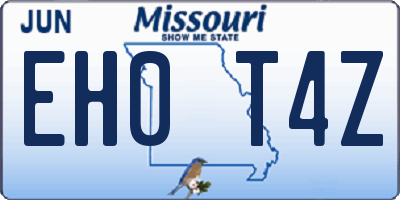 MO license plate EH0T4Z