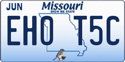 MO license plate EH0T5C