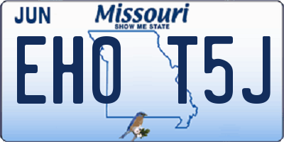 MO license plate EH0T5J