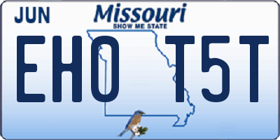 MO license plate EH0T5T