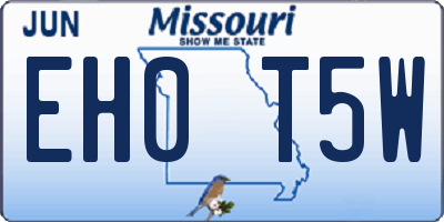 MO license plate EH0T5W