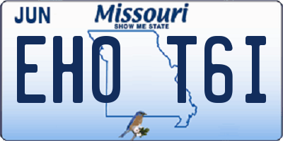 MO license plate EH0T6I
