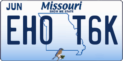 MO license plate EH0T6K