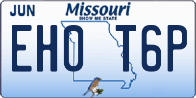MO license plate EH0T6P