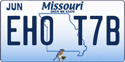 MO license plate EH0T7B