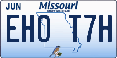 MO license plate EH0T7H