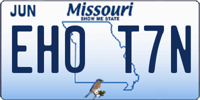 MO license plate EH0T7N
