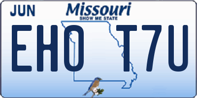 MO license plate EH0T7U