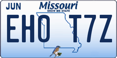 MO license plate EH0T7Z