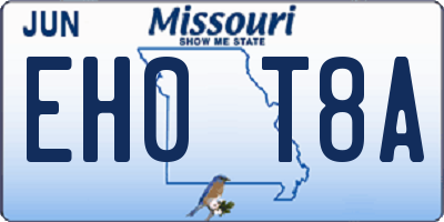 MO license plate EH0T8A