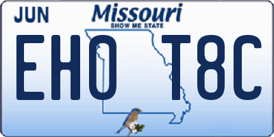 MO license plate EH0T8C